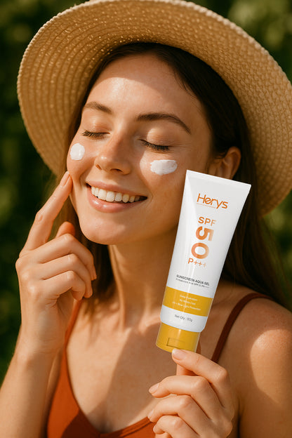 Herys 1% Hyaluronic Sunscreen Aqua Gel SPF 50 PA++++ , 50Gm